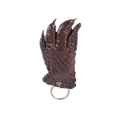 Móc khóa da cá sấu Huy Hoàng nguyên màu nâu đất HJ8272