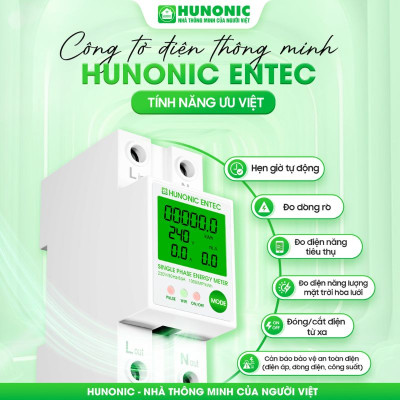 Công Tơ Điện Tử WIFI Thông Minh HUNONIC ENTEC 63A/220V