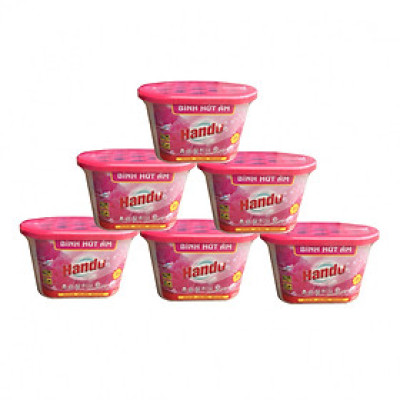 Combo 6 Hộp Hút Ẩm Khử Mùi Nấm Mốc Hương Hồng 450Ml