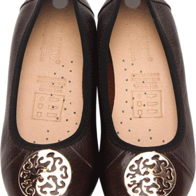 Giày Nữ Búp Bê Da Bò Huy Hoàng HT7907 - Nâu Đất