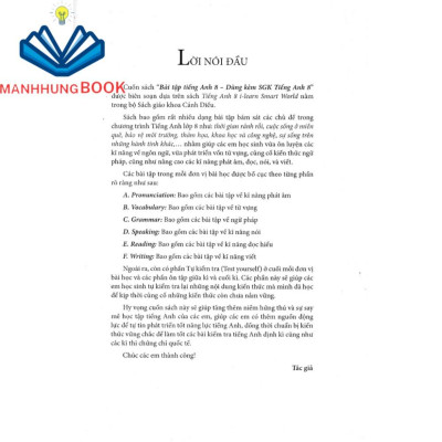 Sách-Bài Tập Tiếng Anh 8 (Không Đáp Án) Dùng Kèm SGK Tiếng Anh 8 (Bám Sát SGK Cánh Diều I-Learn Smart World)