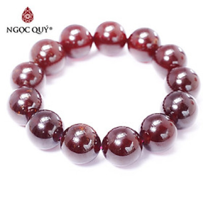 Vòng tay trơn đá Garnet size hạt 18mm mệnh hỏa, thổ - Ngọc Quý Gemstones