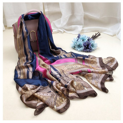 Khăn choàng lụa 90x180cm to rộng, họa tiết độc đáo xinh K02