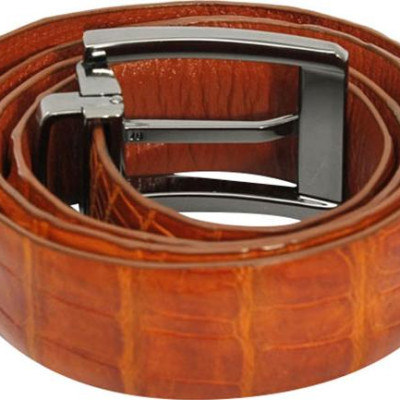 Thắt Lưng Nam Da Cá Sấu Đầu Kim Huy Hoàng HT4215 (120 x 3.5 cm) - Vàng