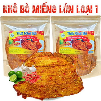 LOẠI ÍT CAY THỊT BÒ KHÔ DẠNG MIẾNG MỀM THƯƠNG HIỆU SK FOOD - TỔNG 2 BỊCH 1 KG