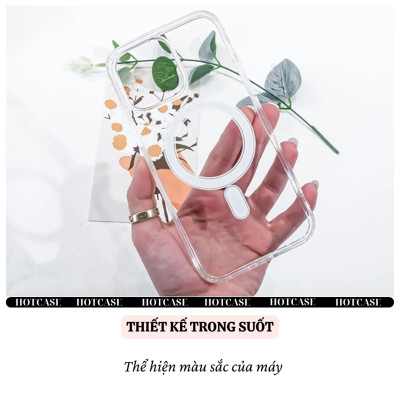 Ốp lưng trong suốt magnetic chống sốc cho iPhone 16 Pro Max/ 16 Plus / 16E / 16 Pro hiệu HOTCASE N52 Mag - Viền TPU, lực hút từ tính mạnh mẽ, Mặt lưng PC chống ố vàng - Hàng nhập khẩu