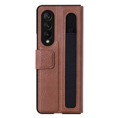 Case bao da leather chống sốc cho Samsung Galaxy Z Fold 3 trang bị ngăn đựng S-Pen hiệu Nillkin Aoge Leather Cover Case (bảo vệ máy cực tốt, chất liệu da thật cao cấp, thiết kế thời trang cá tính) - hàng nhập khẩu