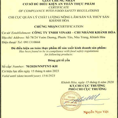 Nước Yến Sào cho trẻ con Vinari Kids 70ml