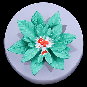 Khuôn silicon làm rau câu hoa trạng nguyên Noel giáng sinh loại 7 cm - Mã số 1116