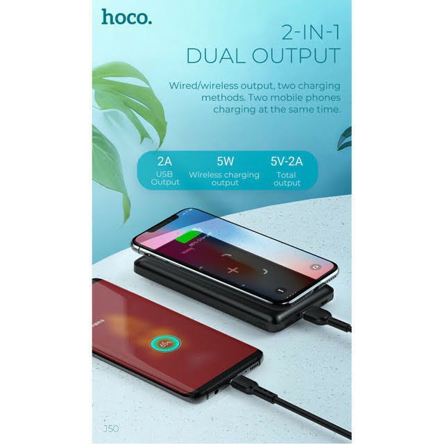 Pin Sạc Dự Phòng Không Dây Hoco J50 10.000mAh - Hàng Chính Hãng