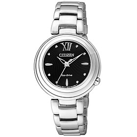 Đồng Hồ Nữ Citizen Dây Thép Không Gỉ EM0331-52E - Mặt Đen (Sapphire)