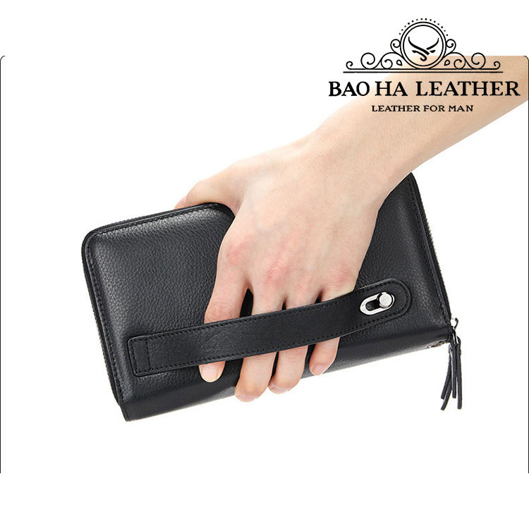Ví cầm tay da bò cao cấp BHM2401 Clutch nam nữ da thật