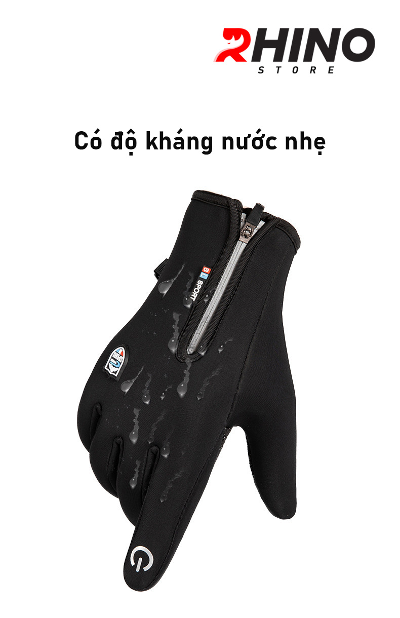 Găng tay giữ ấm mùa đông Rhino G901 B Bao tay thể thao cảm ứng điện thoại , găng tay đi xe máy, xe đạp lót nỉ cho nam nữ - Hàng chính hãng