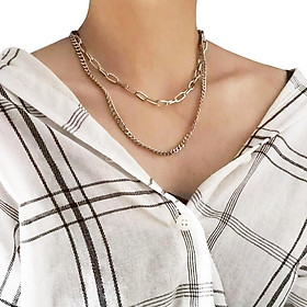 Vòng cổ đôi đơn giản phong cách ngắn Niche cá tính hoang dã dây chuyền xương đòn thời trang