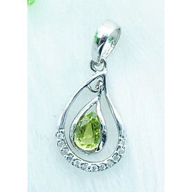 Mặt dây chuyền đá Peridot xanh lá tự nhiên hình giọt nước