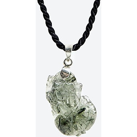Mặt dây chuyền tỳ hưu đá thạch anh tóc xanh Ngọc Quý Gemstones