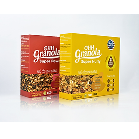 Combo 2 hộp Ngũ cốc Ohh Granola Dòng Super Power, Supper Nutty 500gram