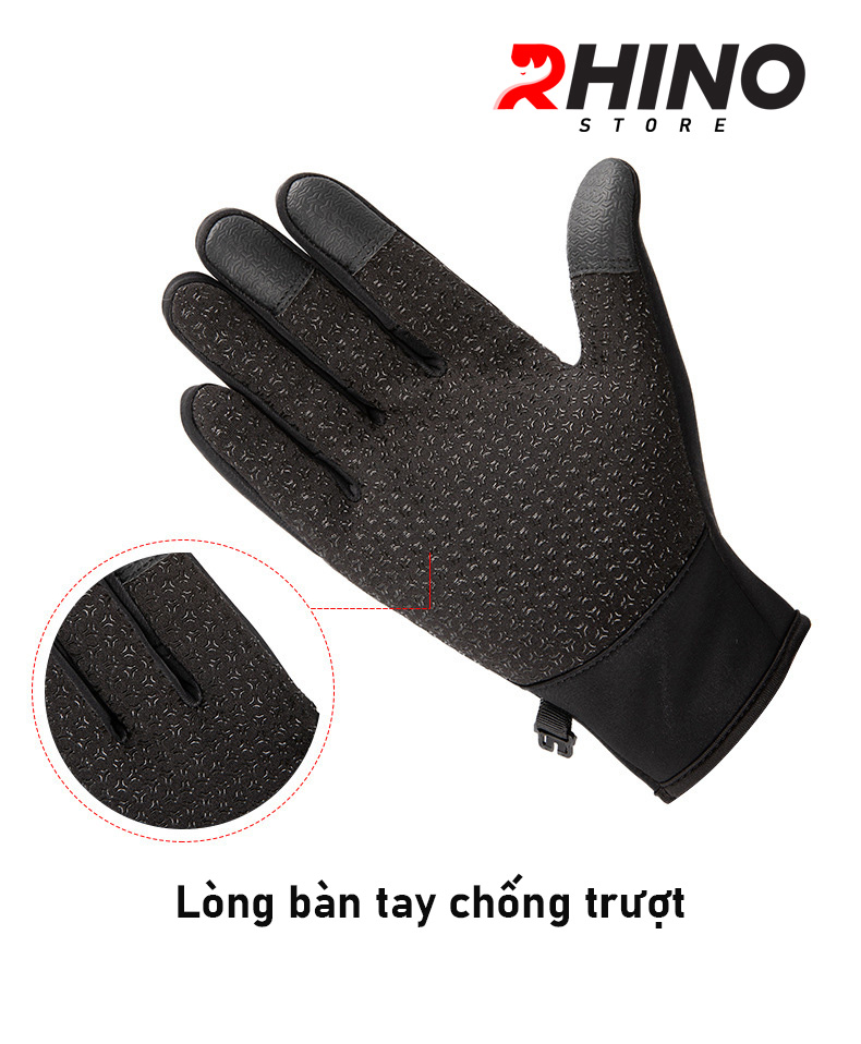 Găng tay giữ ấm mùa đông Rhino G901 B Bao tay thể thao cảm ứng điện thoại , găng tay đi xe máy, xe đạp lót nỉ cho nam nữ - Hàng chính hãng