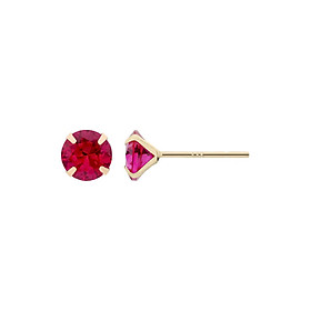 14K Gold Post Earrings Red - MOON Jewelry
