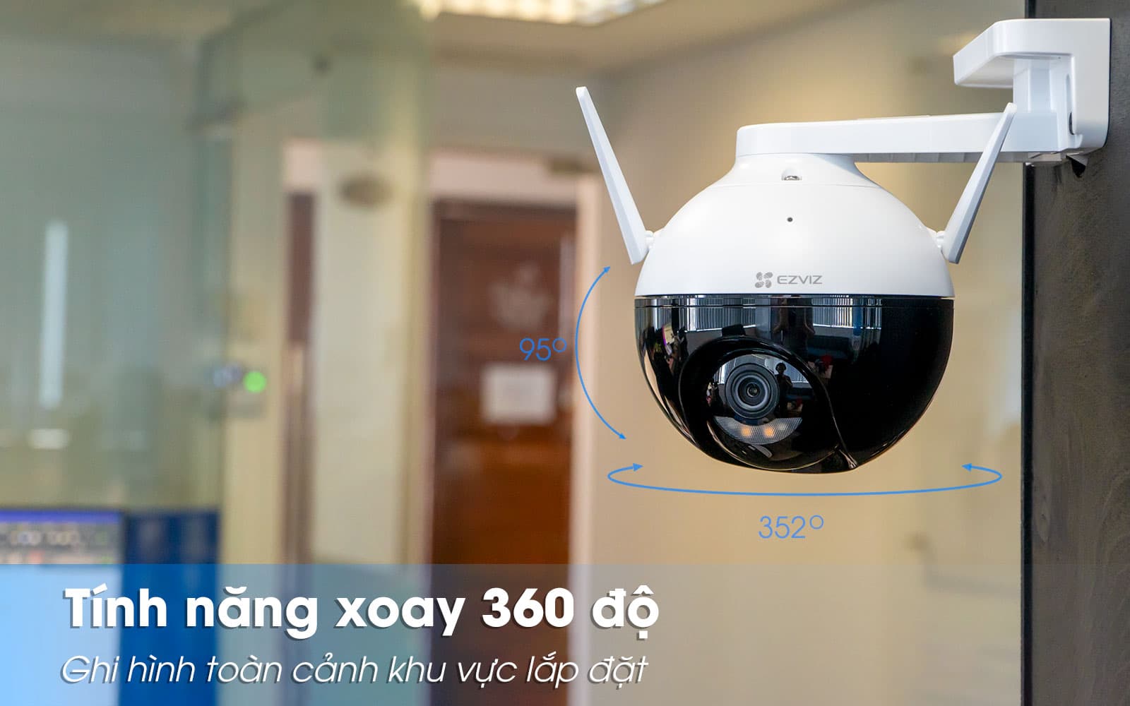 Camera IP Wifi quay quét EZVIZ C8W 4MP - Đàm thoại 2 chiều - Hàng chính hãng