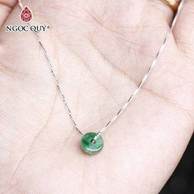 Mặt dây chuyền đồng điếu cẩm thạch sơn thủy 9mm mệnh hỏa , mộc - Ngọc Quý Gemstones