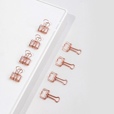Kẹp bướm kim loại văn phòng Deli - Set 6/8 chiếc - Màu vàng hồng - 9414 / 9415