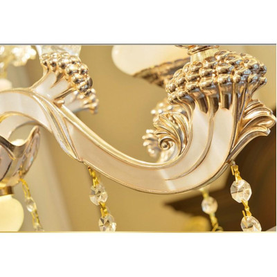 Đèn chùm pha lê ROYAL 8 tay cao cấp chuẩn xịn - Tặng kèm 8 bóng LED nến (có ảnh chụp thật 100%)