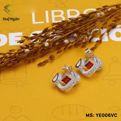 Bông tai bạc Ý 925 Huệ Ngân - Cầu vồng đẹp YE006