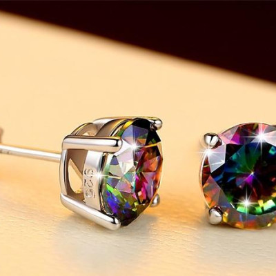 Bông tai titant đá đa sắc