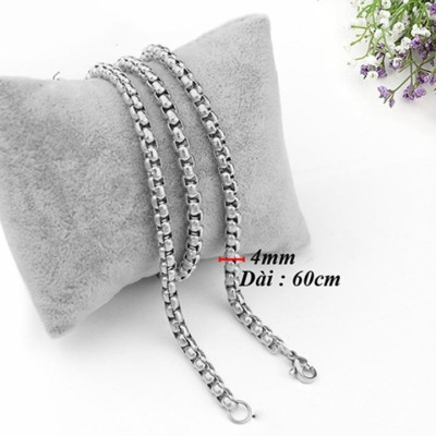 Dây chuyền nam titan cao cấp thời trang inox thép không gỉ bông dừa khít trangsucpt 7mm PTDCNA191