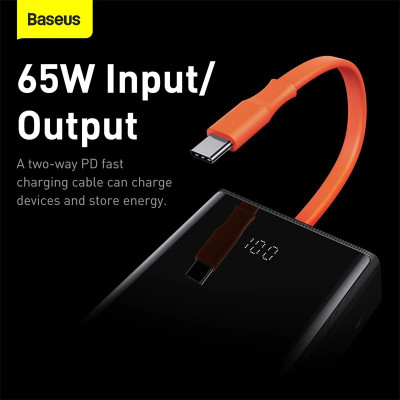 Pin Sạc Dự Phòng 20000mAh Công Suất Cao 65w Baseus Kèm Dây Sạc Nhanh Type C Cho IP, Laptop , Điện Thoại - Hàng Chính Hãng
