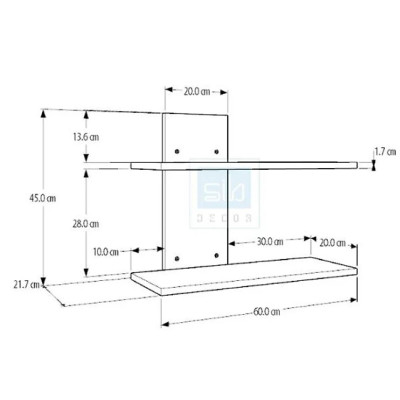 Kệ Gỗ Trang Trí Treo Tường Tundo KT516 KT 60 x 45 x 21.7cm