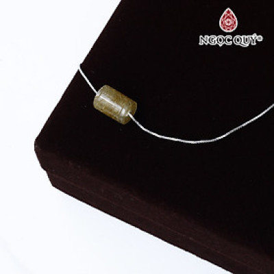 Dây chuyền bạc mặt lu thống đá thạch anh tóc vàng 12x8mm mệnh thủy, kim - Ngọc Quý Gemstones