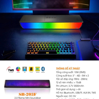 Loa bluetooth  Soundmax SB-203F - Hàng Chính Hãng