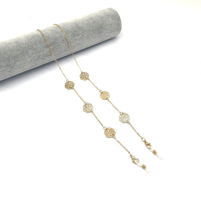 Dây đeo gọng kính hoa hồng chống trơn trượt chống rơi vỡ/ dây đeo khẩu trang thời trang
