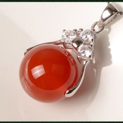 Combo Mặt dây chuyền đá Ruby tổng hợp, thiết kế phong cách Hàn Quốc, Kèm dây đeo, kèm hộp đựng Cẩm Tú