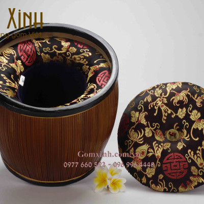 Bao ủ_giỏ ủ ấm Bát Tràng_loại ấm tích 0.75 lít - 1 lít (hàng mây tre đan cao cấp)