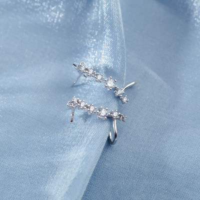 Bông tai kẹp vành tai S925 đính đá 