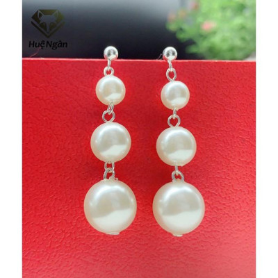 Bông tai bạc Ý 925 Huệ Ngân - Chuỗi hạt xinh xắn RYE141045