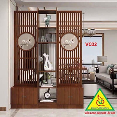KỆ VÁCH NGĂN PHÒNG KHÁCH , NHÀ BẾP ( 2 VÁCH 1 KỆ) VC01