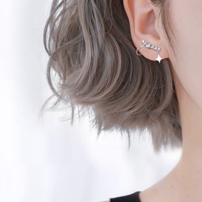 Bông tai kẹp vành tai S925 đính đá 