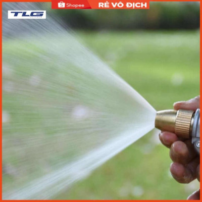 Bộ dây vòi xịt nước rửa xe,tưới cây tăng áp 3 lần 7-10m(cút đồng nối nhựa xanh) 206817