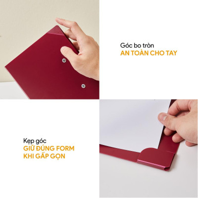 Bìa kẹp trình ký Smart A4 gập thành A5, thường hiệu AO+
