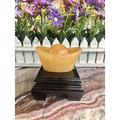 Thỏi vàng Thần Tài Kim Nguyên Bảo phong thủy chiêu nạp tài lộc đá ngọc hoàng long