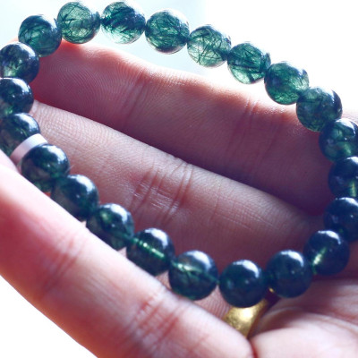 Vòng tay đá thạch anh tóc xanh mệnh hỏa, mộc - Ngọc Quý Gemstones