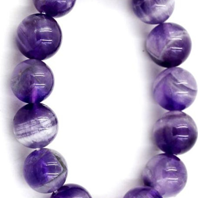 Vòng tay chuỗi hạt thạch anh tím than 12 ly 15 hạt