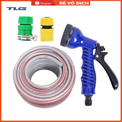 Bộ dây vòi xịt tưới cây, rửa xe 20M (cút nhựa nối nhựa xanh) 206843