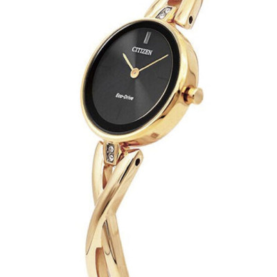 Đồng Hồ Nữ Citizen Đính Đá Swarovski Dây Thép Không Gỉ EX1422-89E - Mặt Đen