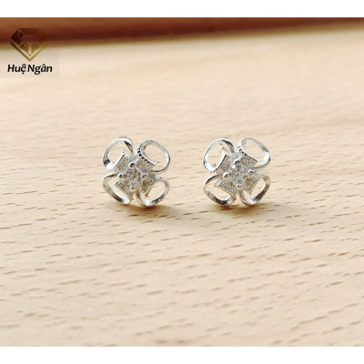Bông tai bạc Ý 925 Huệ Ngân - Cỏ bốn lá may mắn RYE140776