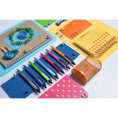 Bộ 2 cây Bút bi STABILO Palette GP268F (xanh) + 2 Ruột (GP268F-C2R) - Đỏ